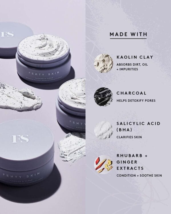 COOKIES N CLEAN WHIPPED CLAY PORE DETOX FACE MASK WITH SALICYLIC ACID + CHARCOAL - Image 5